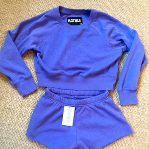 Katie J set - cropped sweatshirt and shorts